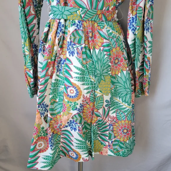Boden Notch Neck Floral Dress US 16/18 L - Picture 10 of 16